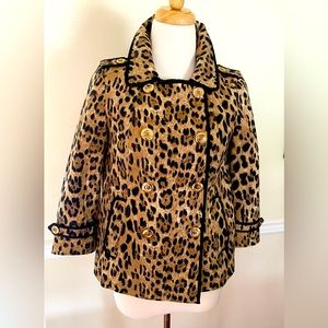 Leopard Print Double-Breasted Jacket.